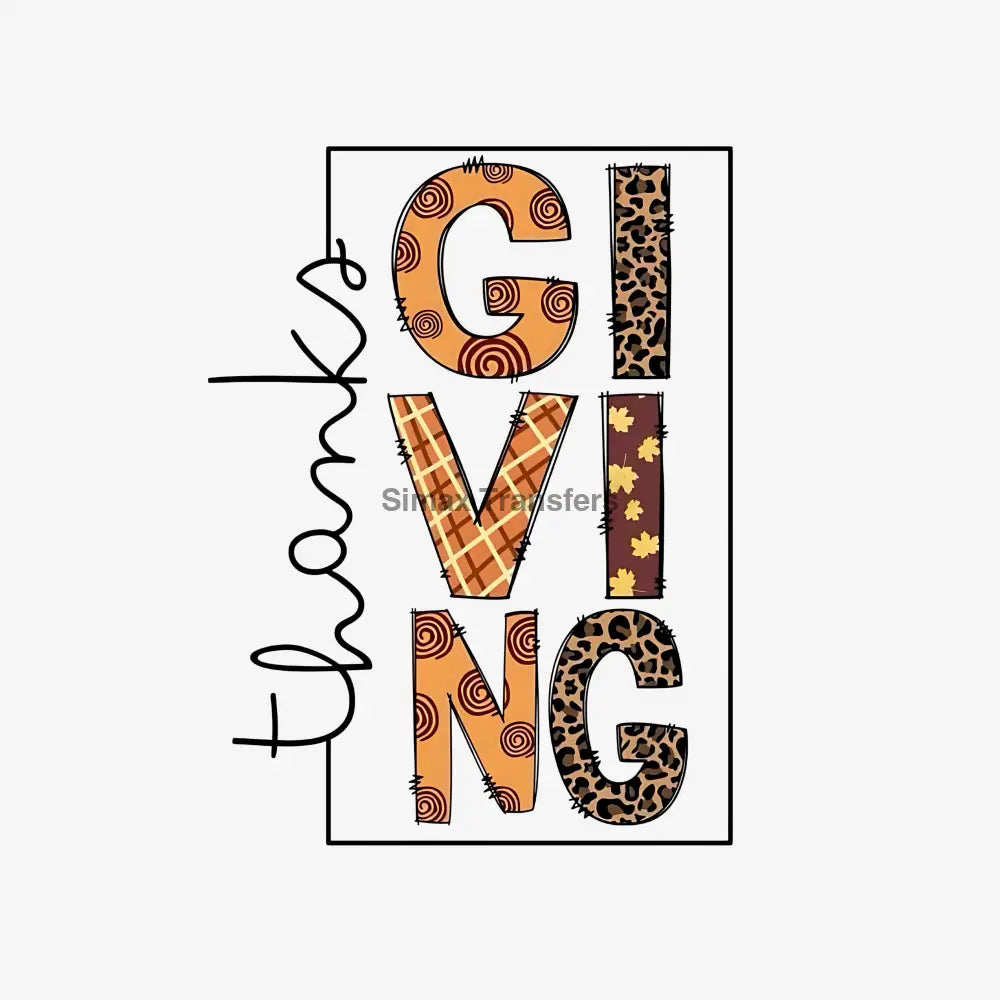 Boho Patterned Giving Leopard Thanks DTF Transfer