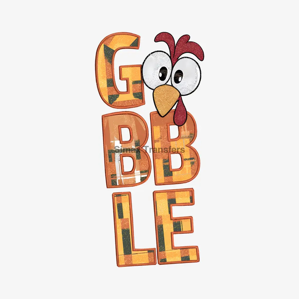 Vertical Plaid Gobble Turkey Face DTF Transfer