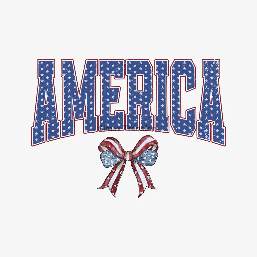 America Star-Spangled Bow Distressed Vintage DTF Transfer