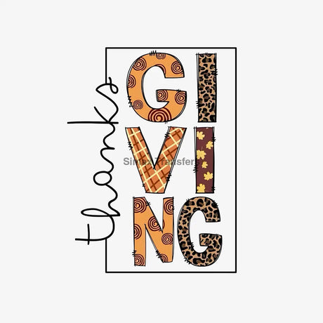 Boho Patterned Giving Leopard Thanks DTF Transfer