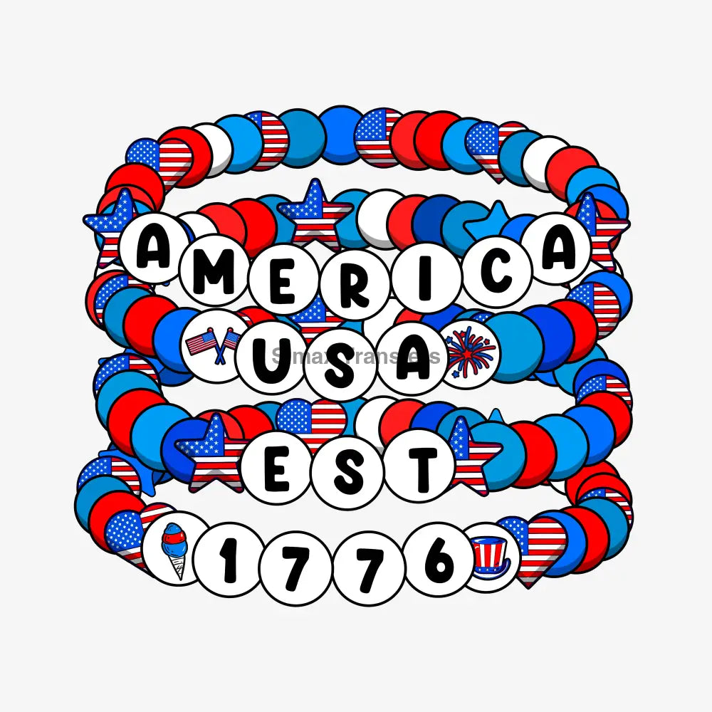 Patriotic Bracelet Stack DTF Transfer