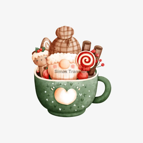 Watercolour Gnome Holiday Cocoa Mug DTF Transfer
